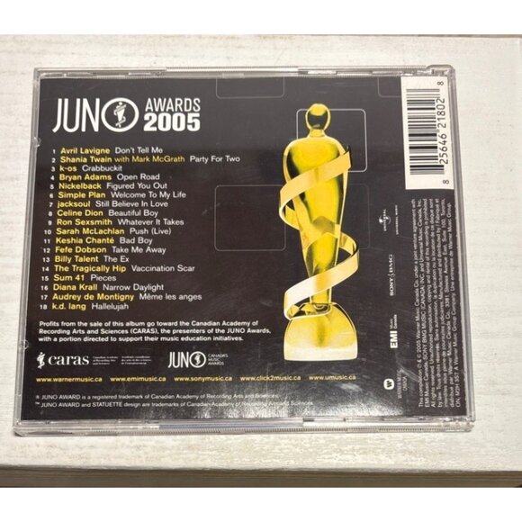 Juno Awards 2005 Compilation CD Avril Lavigne Shania Twain Nickelback & More - Picture 2 of 9